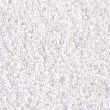 15/0 Miyuki Rocailles Perlen, Rund (ca. 1,5 mm), Farbe: White Pearl, Röhrchen mit ca. 8,2 Gramm