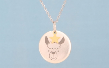 Link Necklace with Cute Animal Pendant Llama