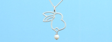 Easter Jewellery Necklace with Silver Plated Bunny Pendant