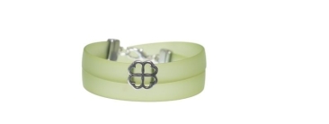 Bracelet en PVC avec perle coulissante Trèfle à quatre feuilles