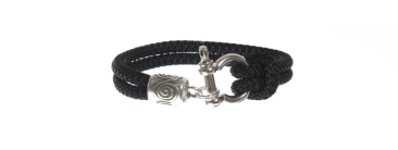 Bracelet avec corde à voile noir