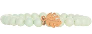 Tropical Bracelet with Crystal Pearls Monstera