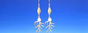 Mermaid Earrings with Coral