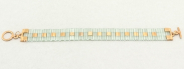 Threaded Bracelet with Tila Beads Light-Green-Gold