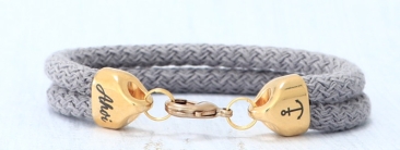 Bracelet avec corde à voile et gravure 