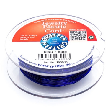 Griffin Jewelry Elastic Cord, diameter 1.0 mm, length 5 m, colour blue