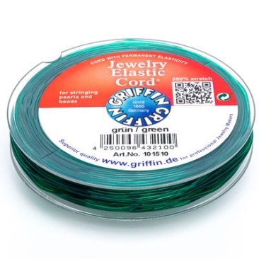 Griffin Jewelry Elastic Cord, diameter 1.0 mm, length 25 m, colour green
