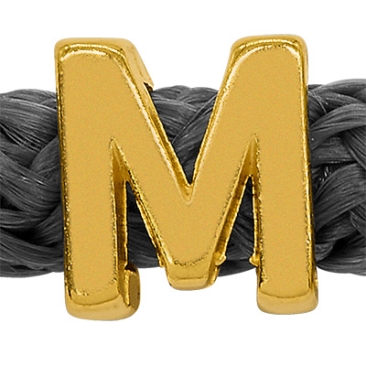 Grip-It Slider letter M, for straps up to 5mm diameter, gold plated