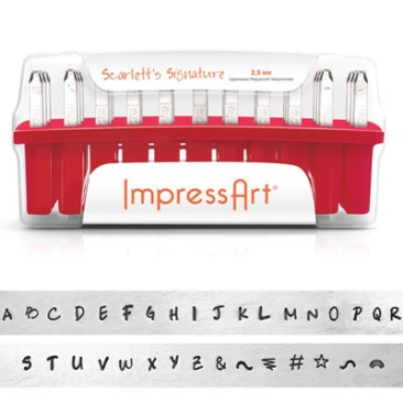 ImpressArt letter stamp, Scarlett's Signature font, 2.5 mm, capital letters