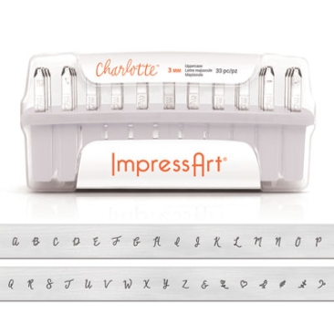 ImpressArt letter stamp, Charlotte font, 3 mm, small letters