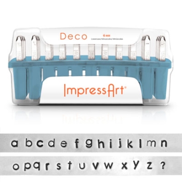ImpressArt letter stempel, lettertype Deco, 6 mm, kleine letters