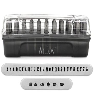 ImpressArt Letter Stamp, Font Willow Signature Letter Stamps, 4 mm, capital letters, suitable for stainless steel