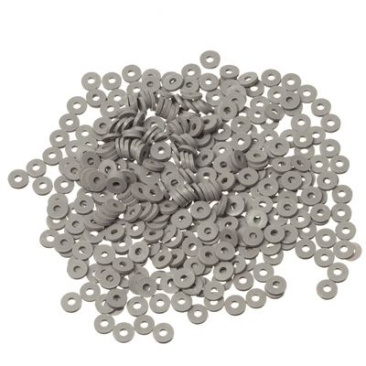 Perles de Katsuki, diamètre 6 mm, couleur gris foncé, forme disque , quantité un brin