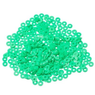 Katsuki beads, Diameter 6 mm, Colour Green, Shape Disc , Quantity one strand