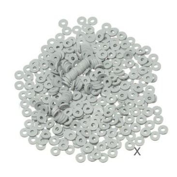 Perles de Katsuki, diamètre 4 mm, couleur grise, forme disque, quantité un brin