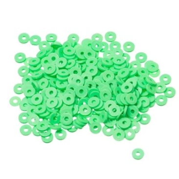 Perles Katsuki, diamètre 4 mm, couleur vert gazon, forme disque, quantité un brin