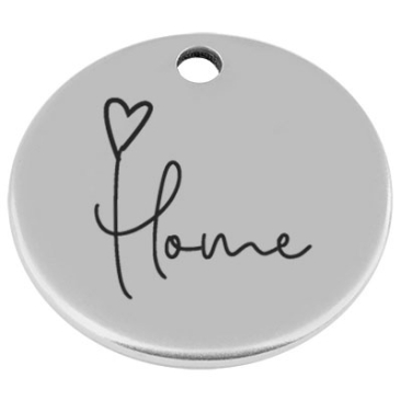 25 mm metal pendant, round, with engraving 