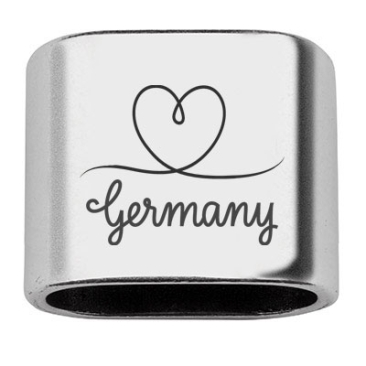 Zwischenstück mit Gravur "Germany", 20 x 24 mm, versilbert, geeignet für 10 mm Segelseil