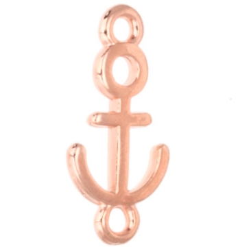 Bracelet connector anchor, 16 x 8 mm, rose gold plated