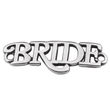 Bracelet connector "BRIDE", 27 x 9.5 mm, silver-plated
