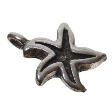 Metal pendant star, approx. 19 mm, silver-plated