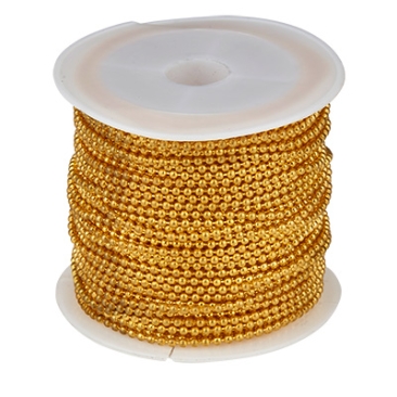 Kogelketting, diameter 1,5 mm, rol met 10 m, goudkleurig