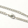Link chain, 3 x 4 mm, length 80 cm, with clasp, silver-coloured