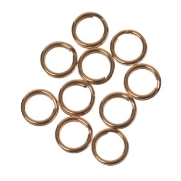 Split rings, 5 mm, double bent, gold-coloured, 10 pieces