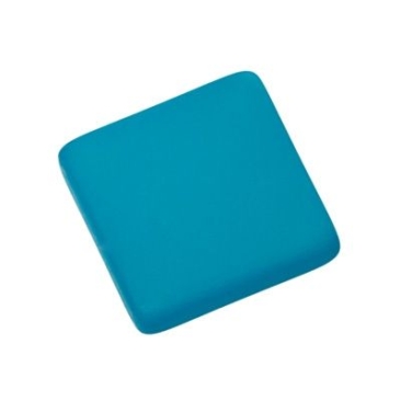 Polaris cabochon, angular, 12 x 12 mm, turquoise blue