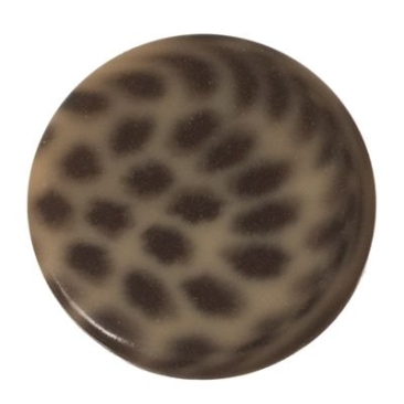 Polaris Cabochon Animalprint Leoprad, rond, plat, 12 mm, goud-schaduw-zwart
