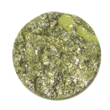Polaris goldstone cabochon, round, 12 mm, colour: light green