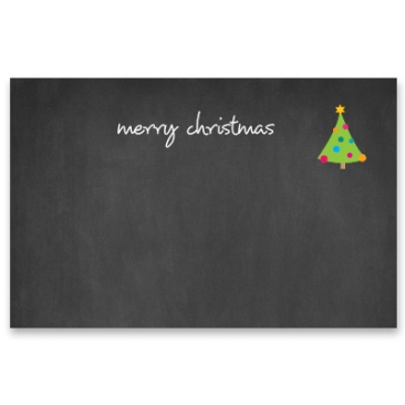 Decoratieve kaart "Merry Christmas", liggend, zwart, formaat 8,5 x 5,5 cm
