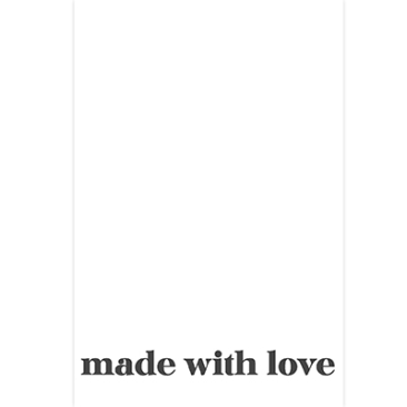Juwelenkaart "made with love", staand, wit, formaat 8,5 x 5,5 cm