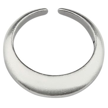 Finger ring, inner diameter 17.0 mm, adjustable, silver-plated