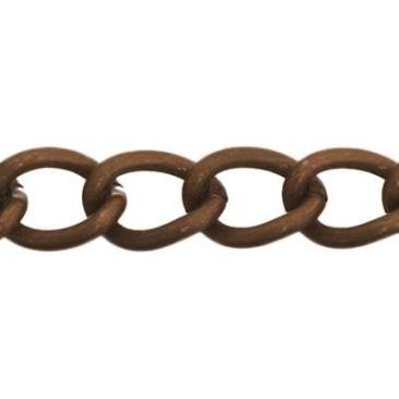 Link chain / metal chain, coarse link, 1 m, antique copper-coloured