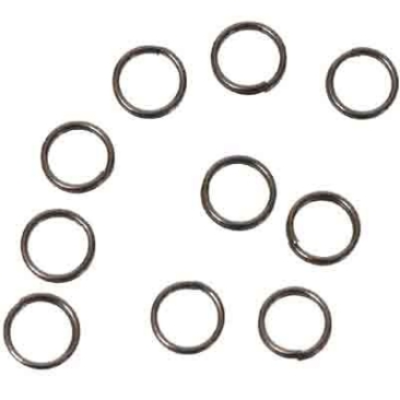 Split rings, 6 mm, double bent, anthracite, 10 pieces