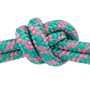 Sail rope, diameter approx. 4.5 -5 mm, length 1 m, pink-mint mix