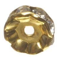Rhinestone rondell, round approx. 8 mm, gold-plated