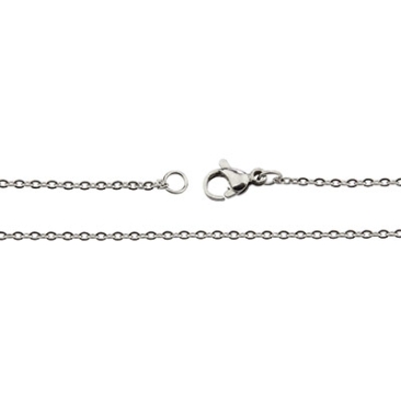 Stainless steel link chain, anchor chain, length 50 cm, chain links 1.5 x 2 mm, silver-coloured
