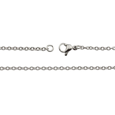 Stainless steel link chain, anchor chain, length 45 cm, chain links 2.5 x 2.5 mm, silver-coloured