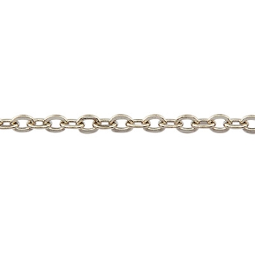 Stainless steel link chain with carabiner, silver-coloured, length 45 cm, chain links 1.5 mm
