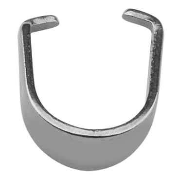 Roestvrijstalen halskettinglus/pendelhouder, zilverkleurig, 8 x 7 x 4 mm, pin: 1 mm