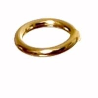Stainless steel binder ring, gold-coloured, 22 gauge, 4x0.6 mm, inner diameter: 3 mm
