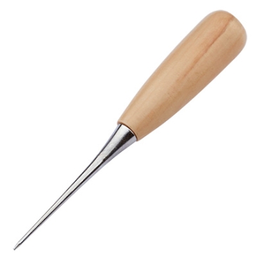 Awl/hole punch tool with wooden handle, 12.1 x 1.8cm