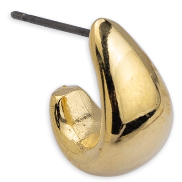 Boucle d'oreille, 11,5 x 14,5 mm avec tige en titane, doré
