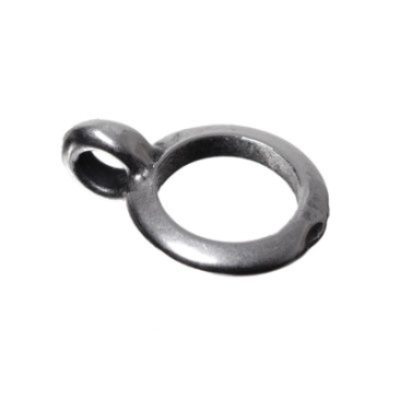 Porte-pendentif, anneau avec oeillet pour rubans jusqu'à 6 mm, argenté