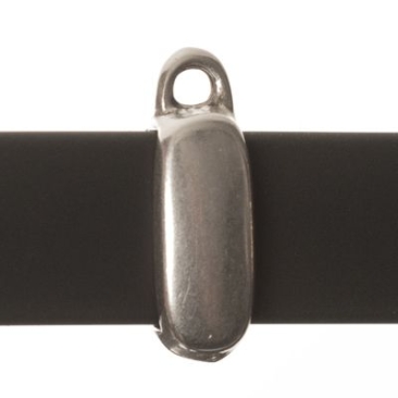 Porte-pendentif, carré, pour rubans larges (10 x 2 mm), argenté