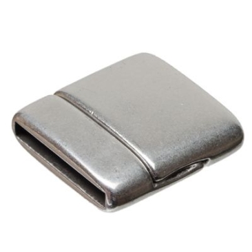 Magnetic clasp, 22 x 23.5 mm, for gluing in, silver-plated