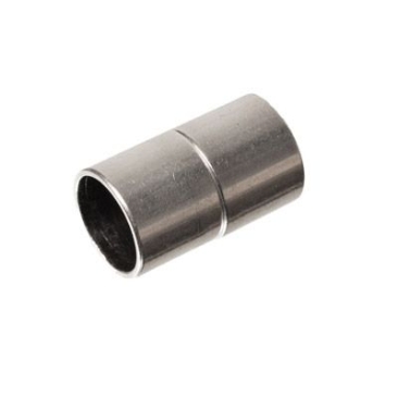 Magnetverschluss für Bänder bis 10 mm, Röhre, 20 x 12 mm, versilbert