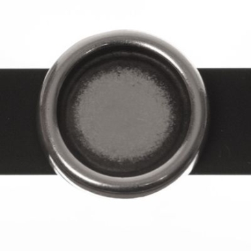 Monture Slider/perle coulissante pour cabochons ronds 12 mm, argentée